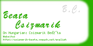 beata csizmarik business card